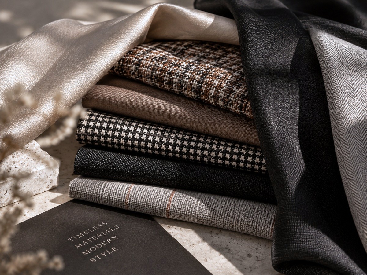 Different textured fabrics to create a signature style